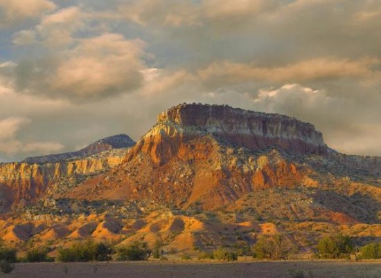Sandstone Butte with Sedimentary Rock Layers, New Mexico