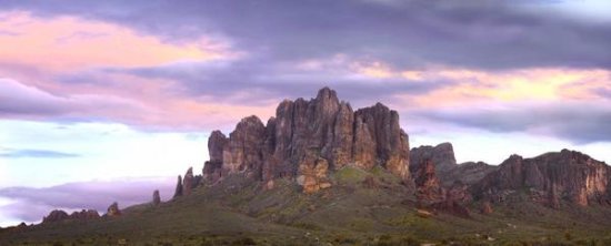 Panoramic View of the Superstition Mountains at Sunset, Arizona