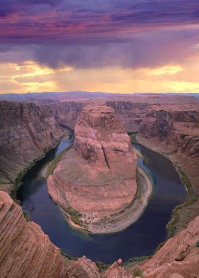 Storm Clouds over the Colorado River at Horseshoe Bend near Page, Arizona