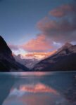 Alpenglow, Lake Louise and Victoria Glacier, Banff National Park, Alberta, Canada