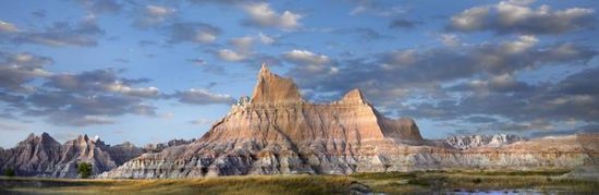 Landscape Showing Erosional Features in Sandstone, Badlands National Park, South Dakota