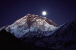 Moon over Nuptse from Lobuche, Khumbu Region, Nepal
