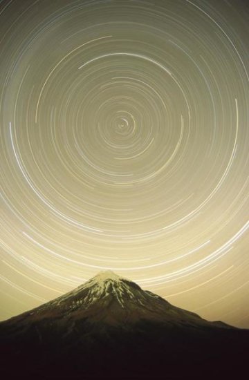 Star Trails Around the South Celestial Pole, Pouakai Range, New Zealand