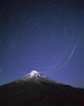 Star Trails Around the South Celestial Pole over Mt. Taranaki, New Zealand