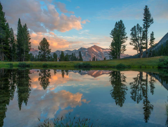 Mount Gibb Reflected in Lake, Tioga Pass, Sierra Nevada, Yosemite National Park, California