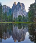 Granite Peaks Reflected in River, Yosemite Valley, Yosemite National Park, California