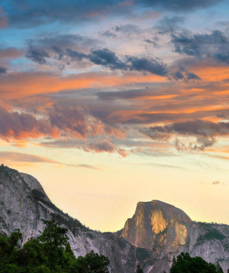 Sunrise over Half Dome, Yosemite Valley, Yosemite National Park, California