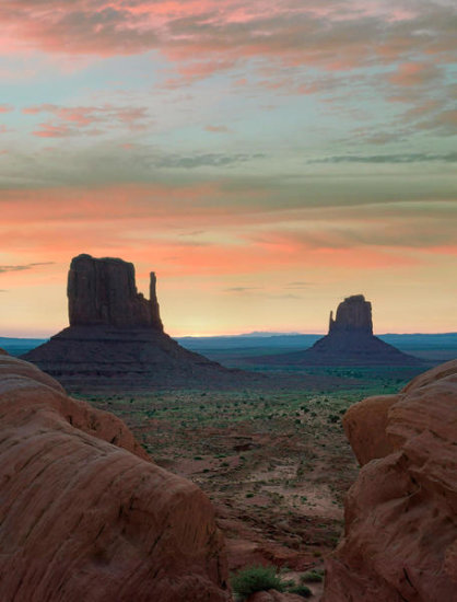 The Mittens at Sunset, Monument Valley, Arizona