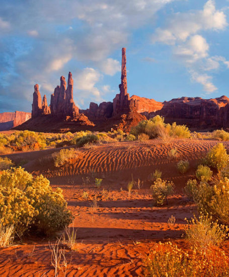 Totem Pole and Yei Bi Chei Formations, Monument Valley, Utah