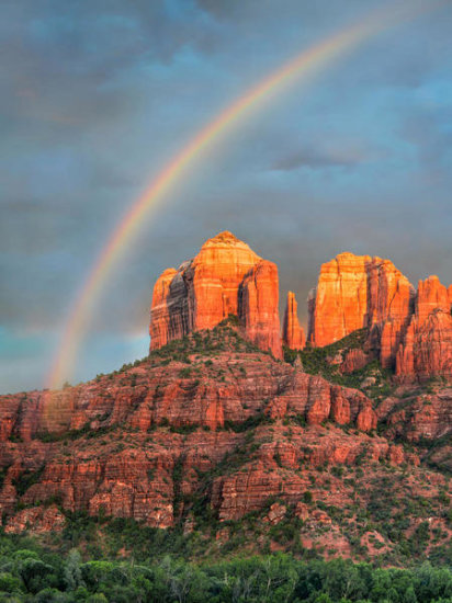 Rainbow over Cathedral Rock, Coconino National Forest, Arizona