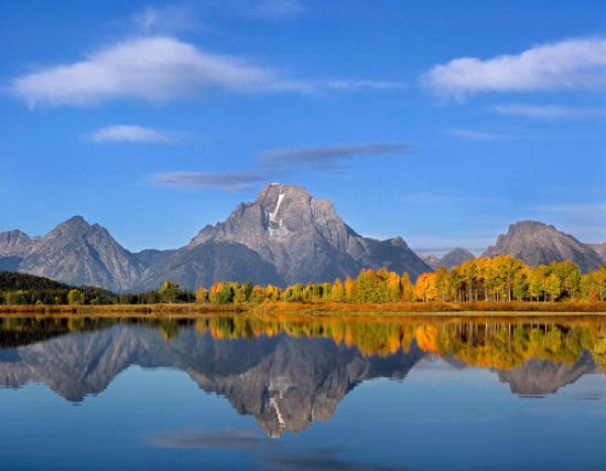 Mount Moran Reflected in Lake, Grand Teton National Park, Wyoming
