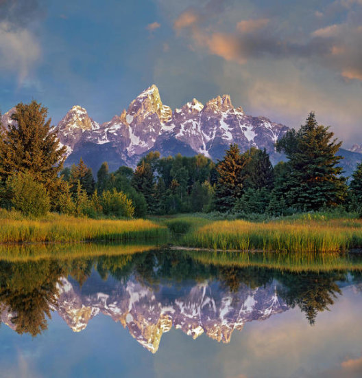 Grand Teton Range at Schwabacher Landing, Grand Teton National Park, Wyoming