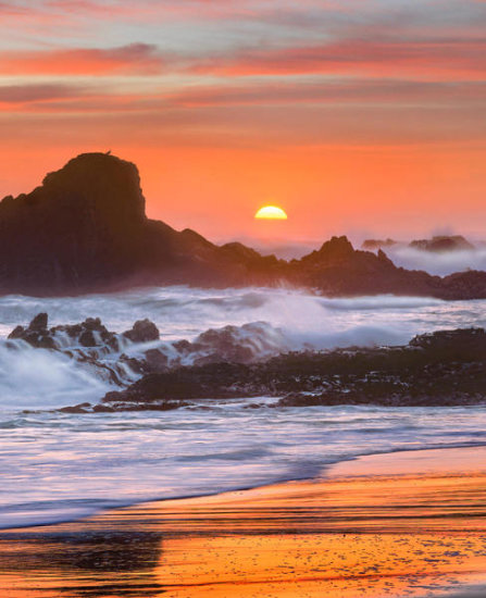 Sunset over Coast, El Matador Beach, California