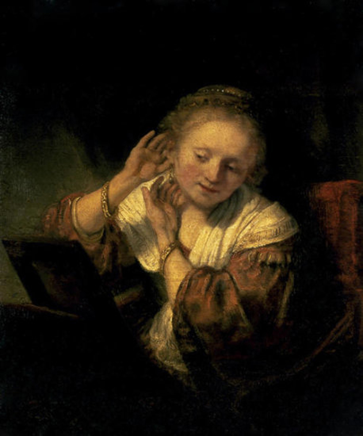 Young Woman Trying Earings, 1654
