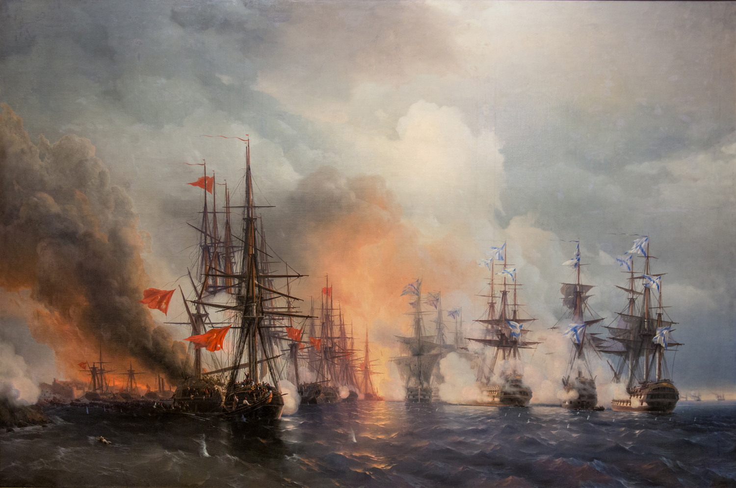 Russian ships at the Battle of Sinop, 1853