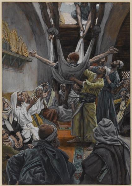 The Palsied Man Let Down through the Roof, The Life of Our Lord Jesus Christ, 1886-1894