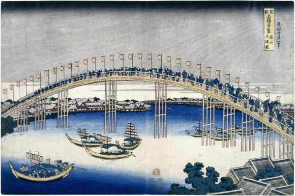 The Festival of Lanterns on Temma Bridge, ca. 1827-1830