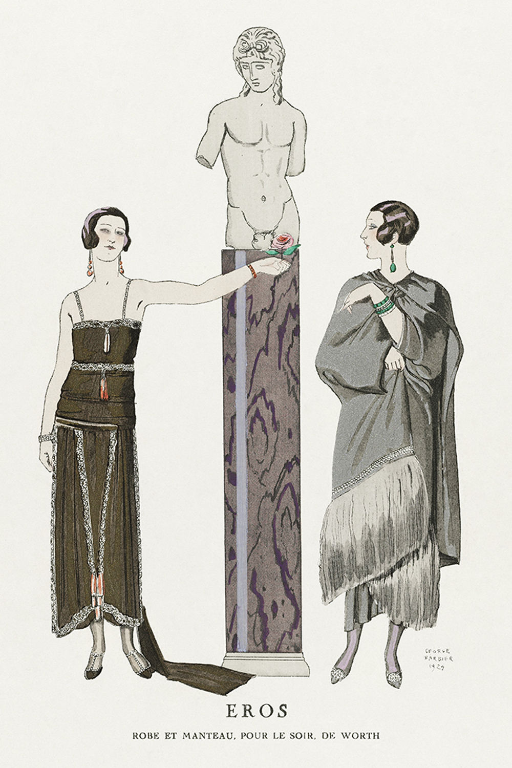 Eros - Robe et Manteau, pour le soir, de Worth, 1924