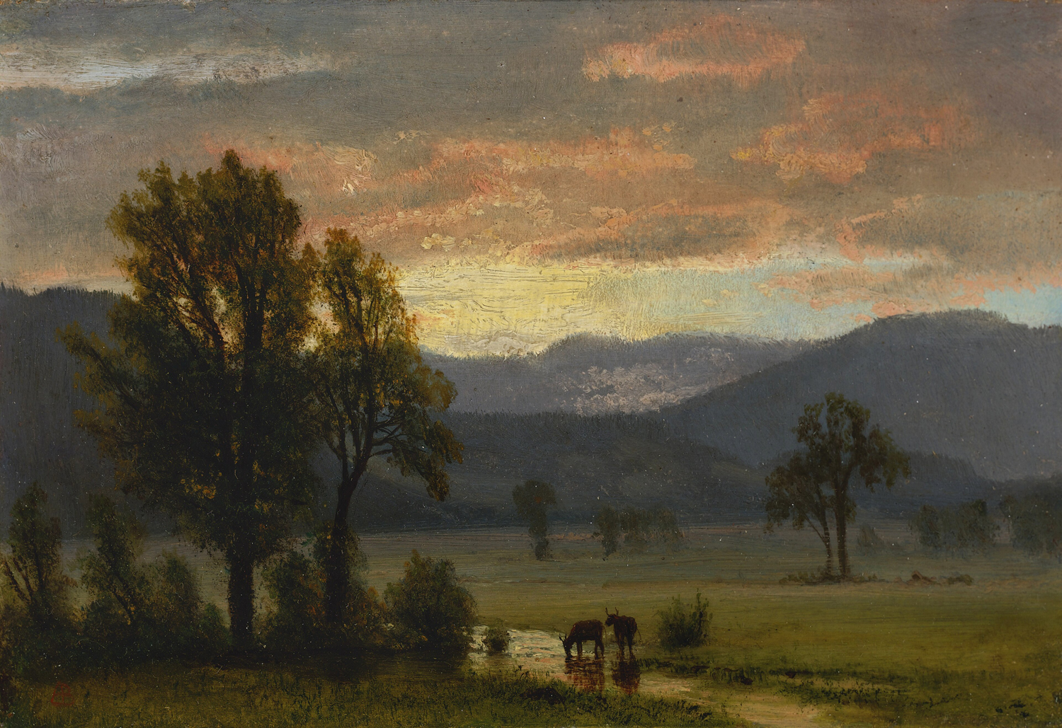 Landscape with Cattle, .c 1870-1895