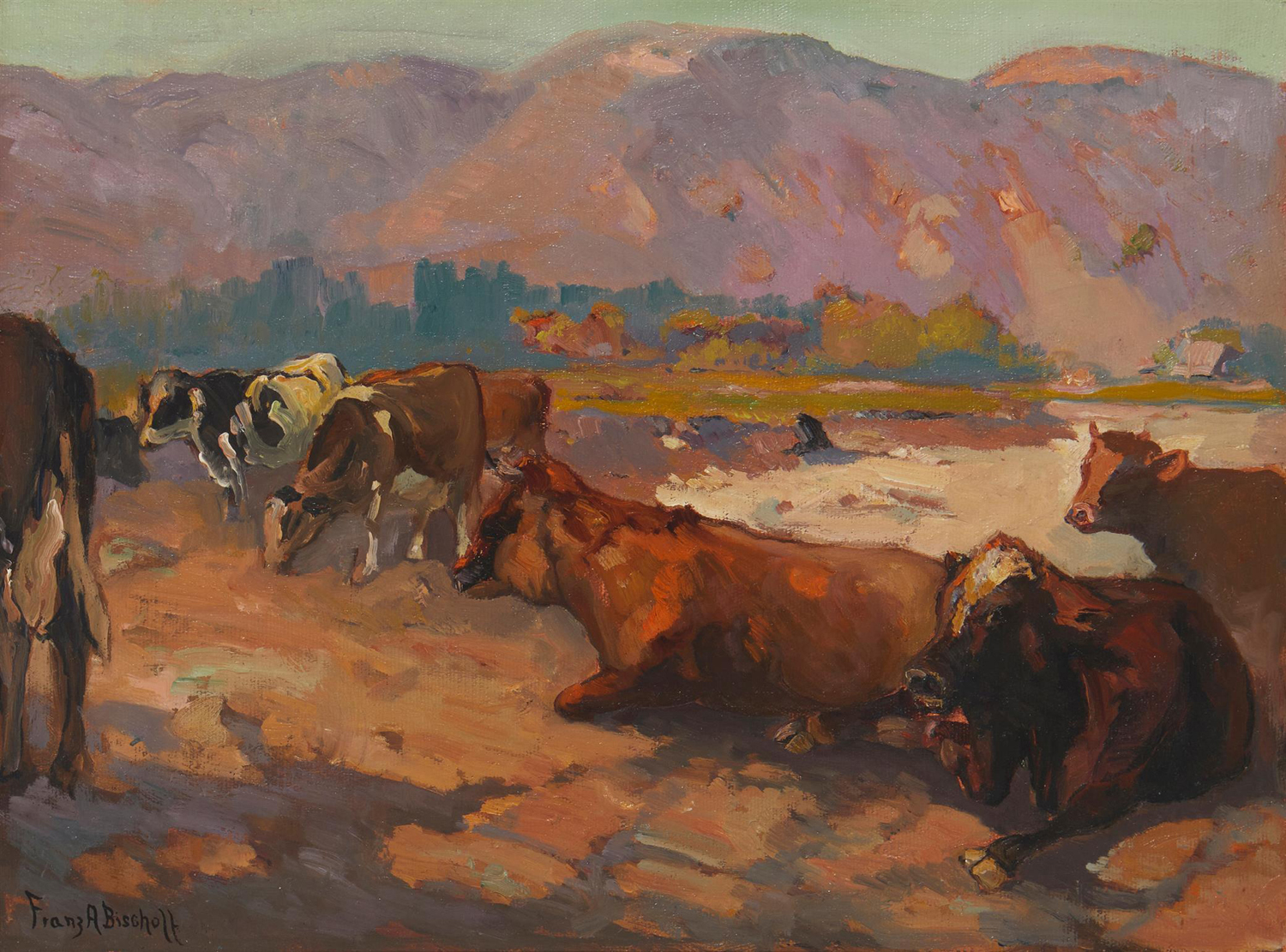 Cattle in the Arroyo Seco, c. 1927