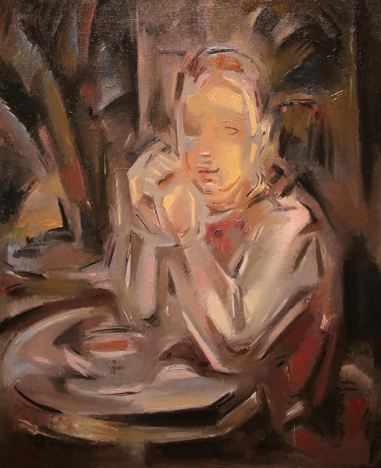 Young Man Sitting at a Table with a Cup, c. 1931-32