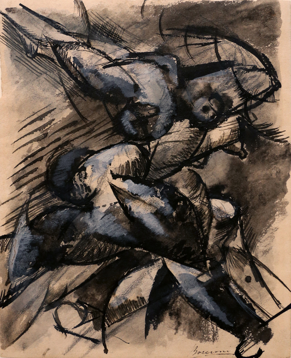 Voglio Fissare le Forme Umane in Movimento - Scomposizione Dinamica (Staring at Human Forms in Movement - Dynamic Decomposition), 1913