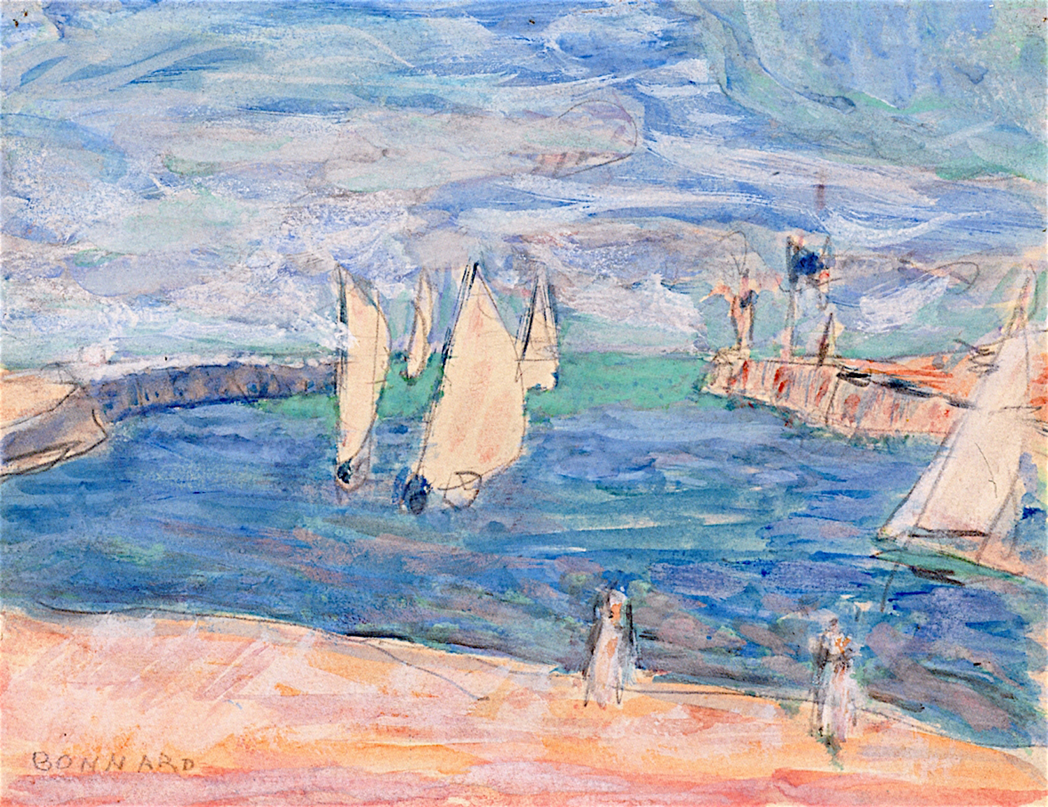 Sailboats Near the Jetty