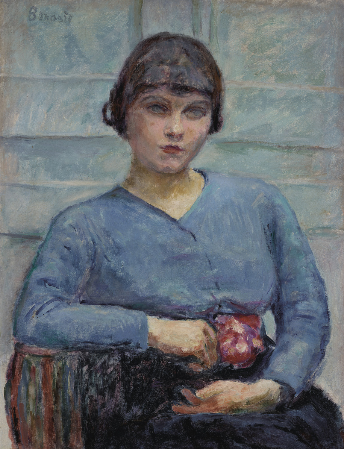 Jeune Fille en Bleu, a la Rose, 1916