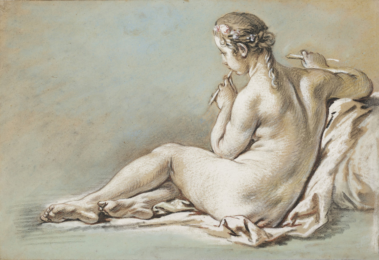 A Nude Woman Playing a Flute, 18th century