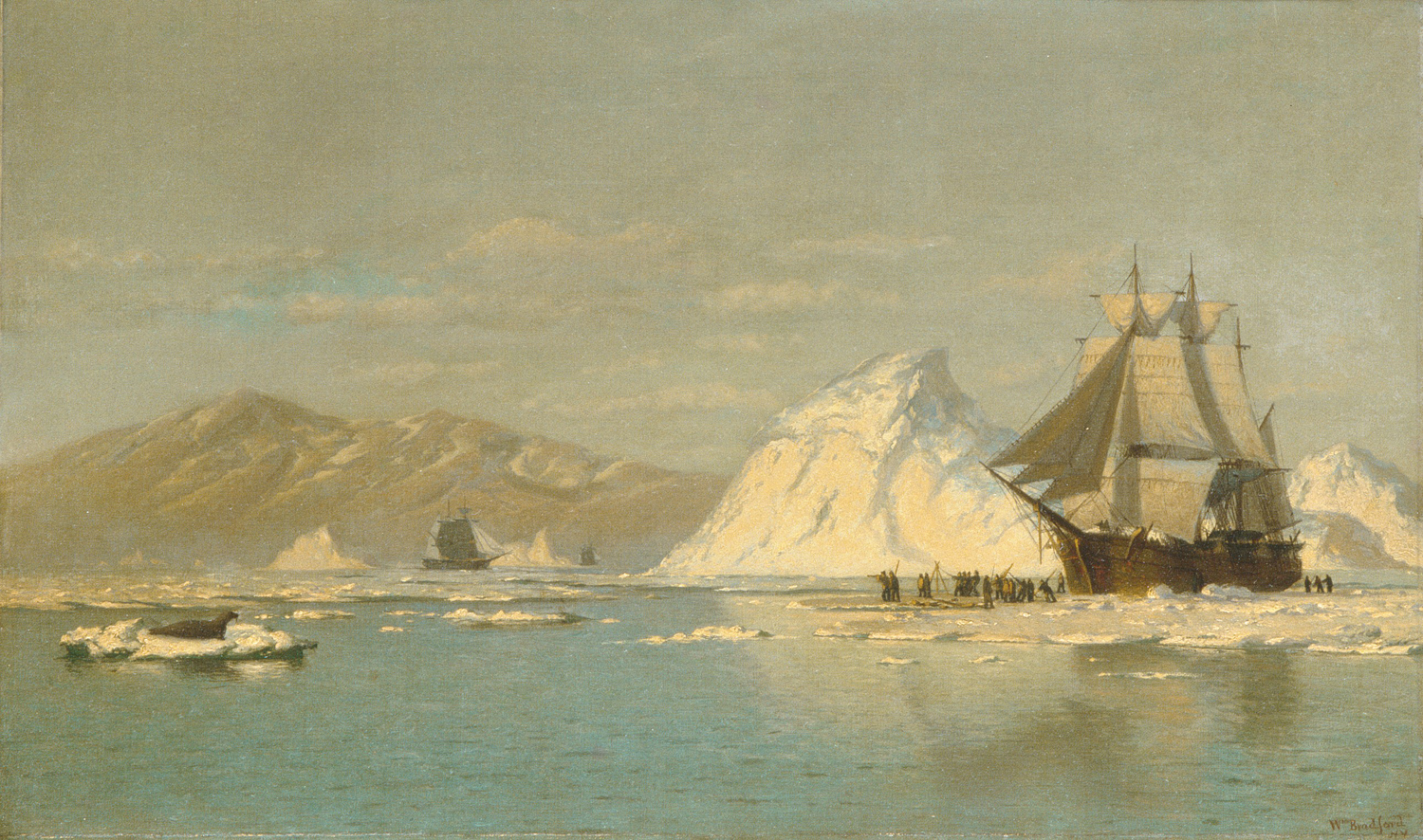 Off Greenland?Whaler Seeking Open Water, c. 1880s