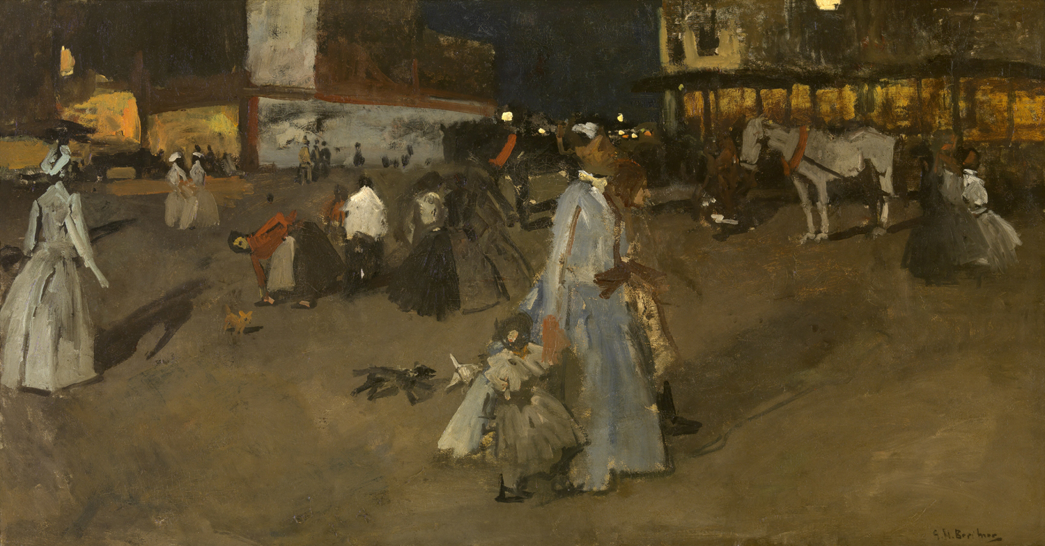 An Evening on the Dam in Amsterdam, c. 1890