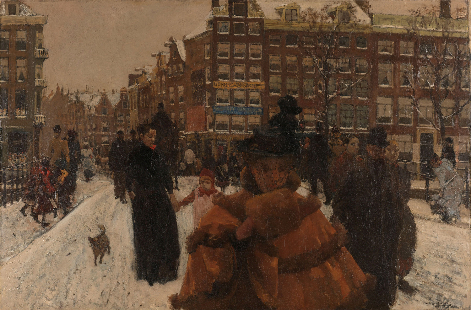The Singel Bridge at the Paleisstraat in Amsterdam, 1898