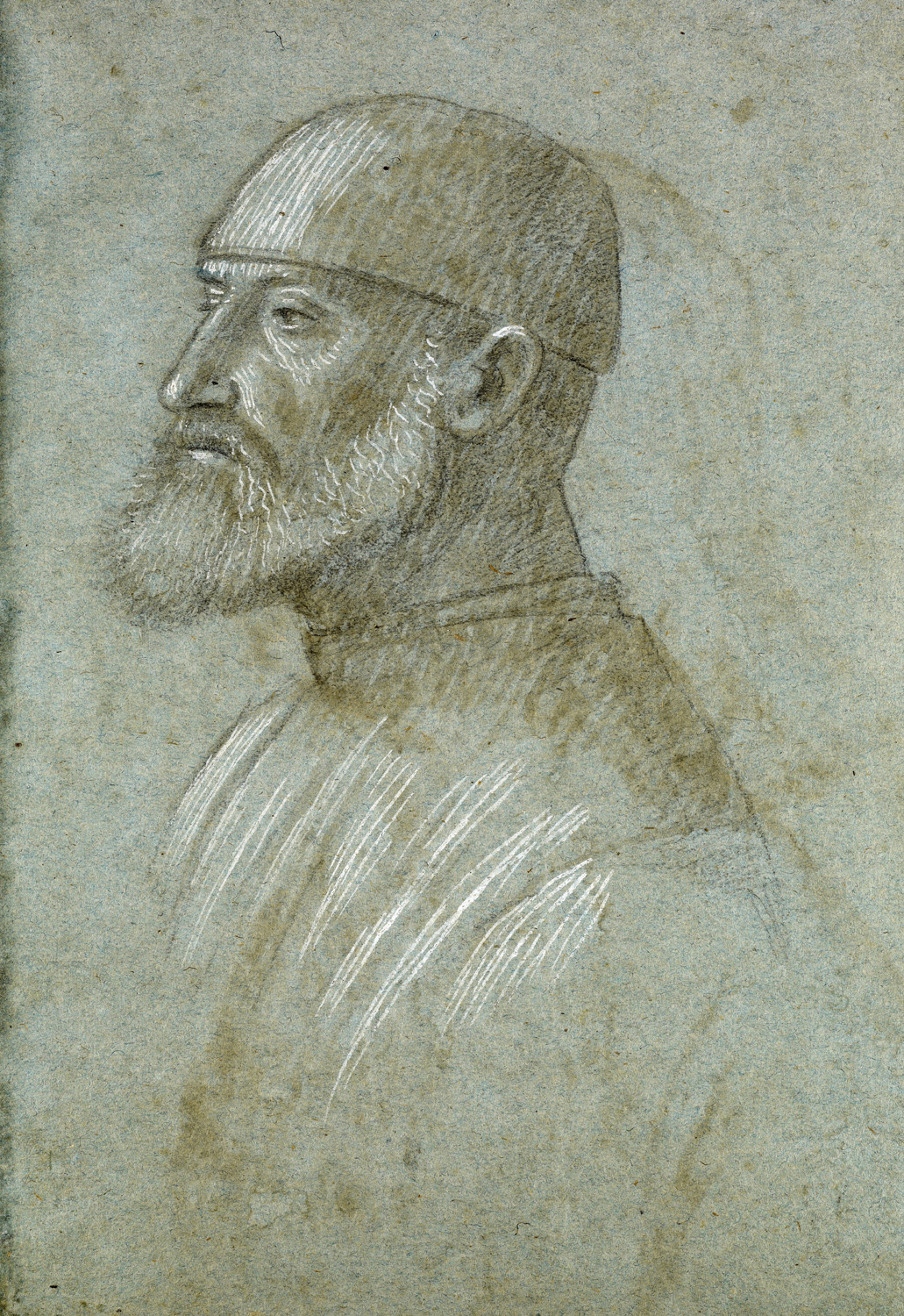Head of Bearded Man Wearing a Cap, in Profile to the Left, c. 1490-1500