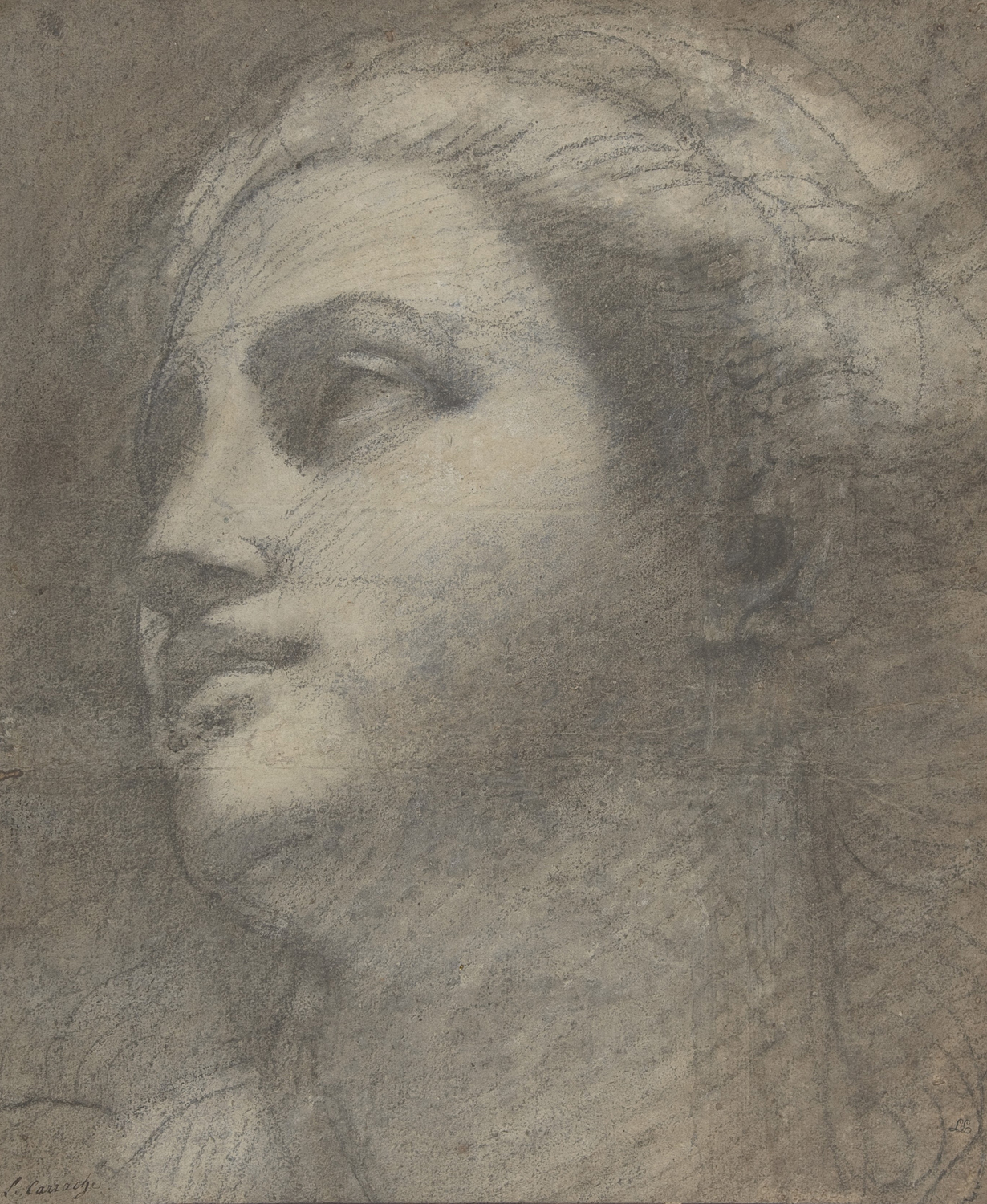 Head of a Woman Looking to Upper Left, c. 1590-1600