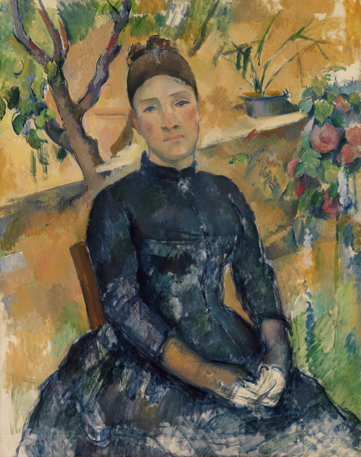 Madame Cezanne (Hortense Fiquet) in the Conservatory, 1891
