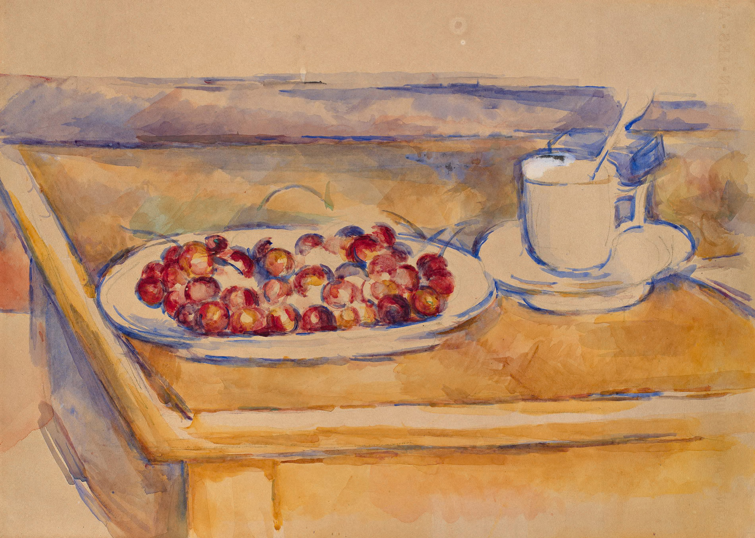 Cup and Plate of Cherries, c. 1890