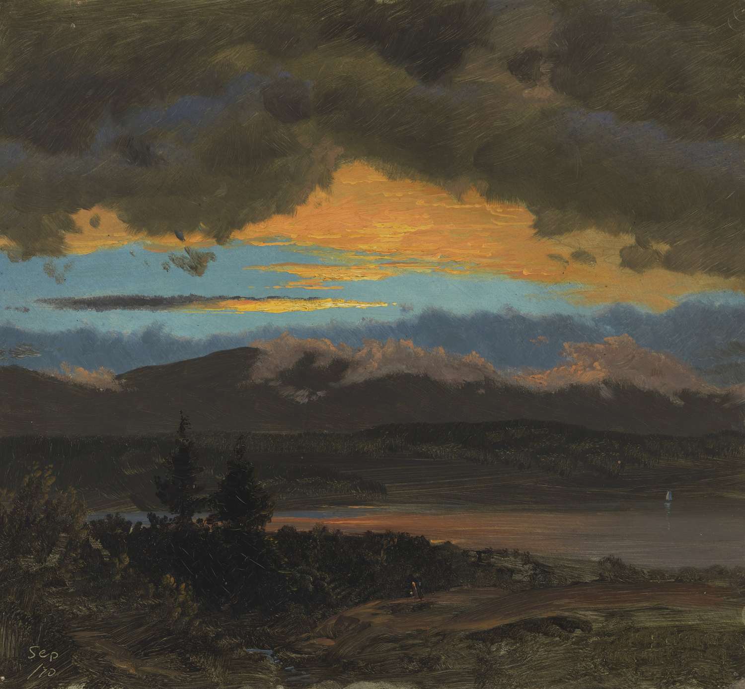 Sunset Across the Hudson Valley, New York, 1870