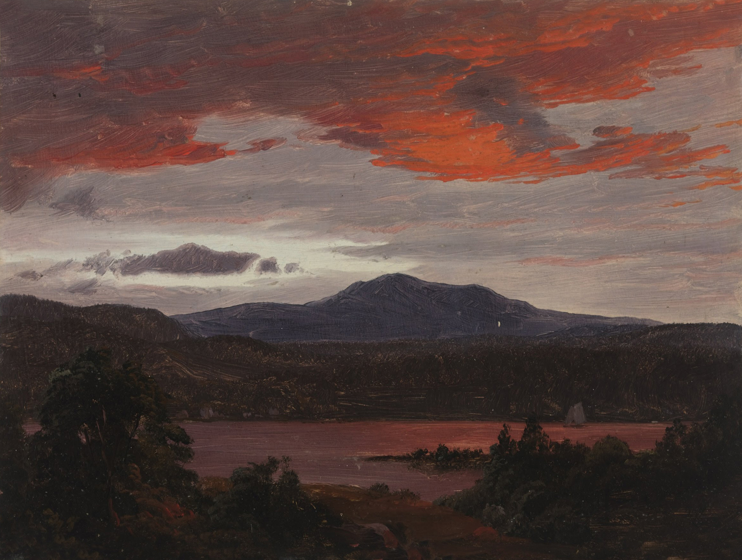 Turner Pond with Pomola Peak and Baxter Peak, Maine, c. 1853