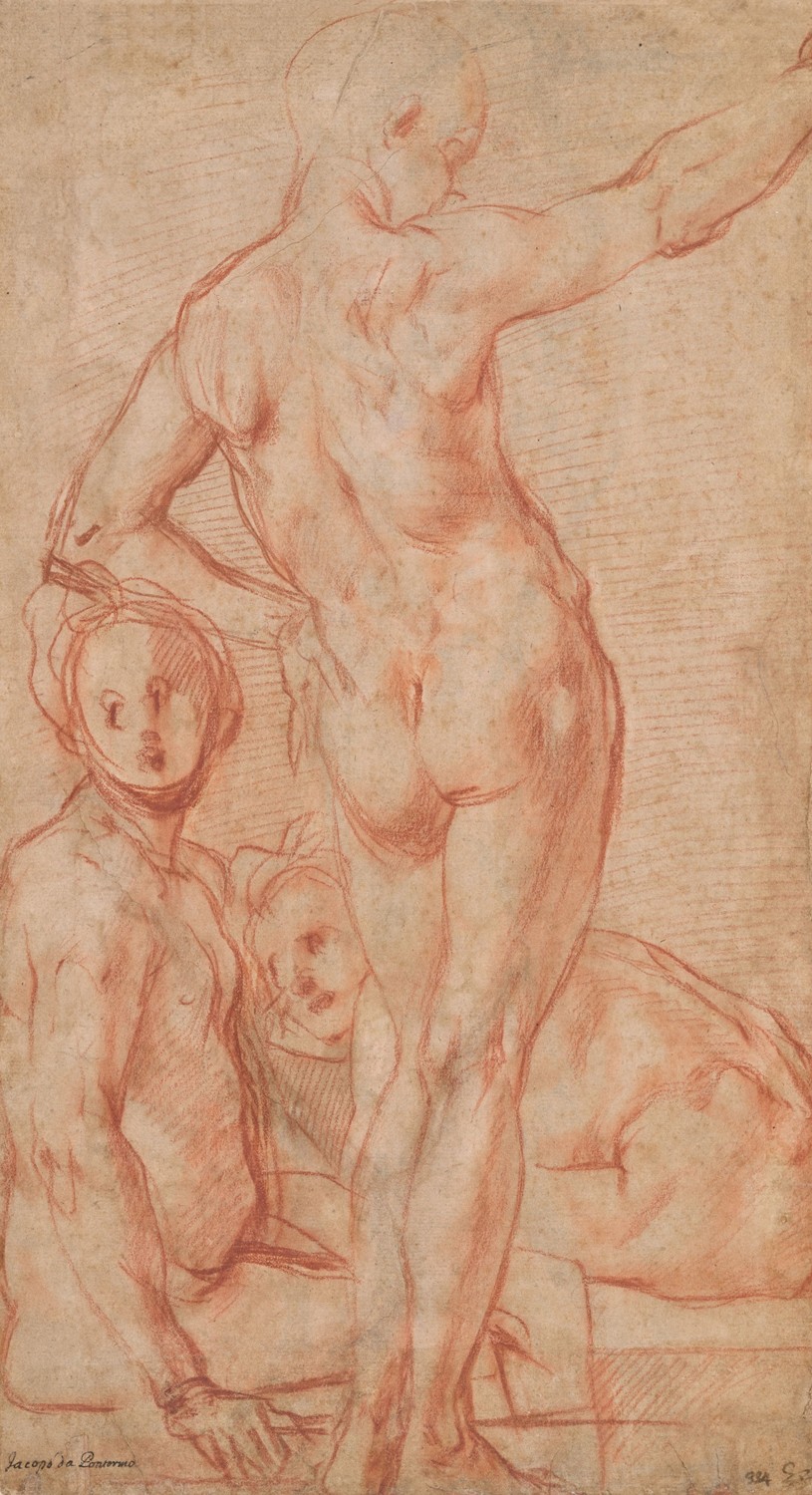 Standing Male Nude Seen from the Back, and Two Seated Nudes, 16th century