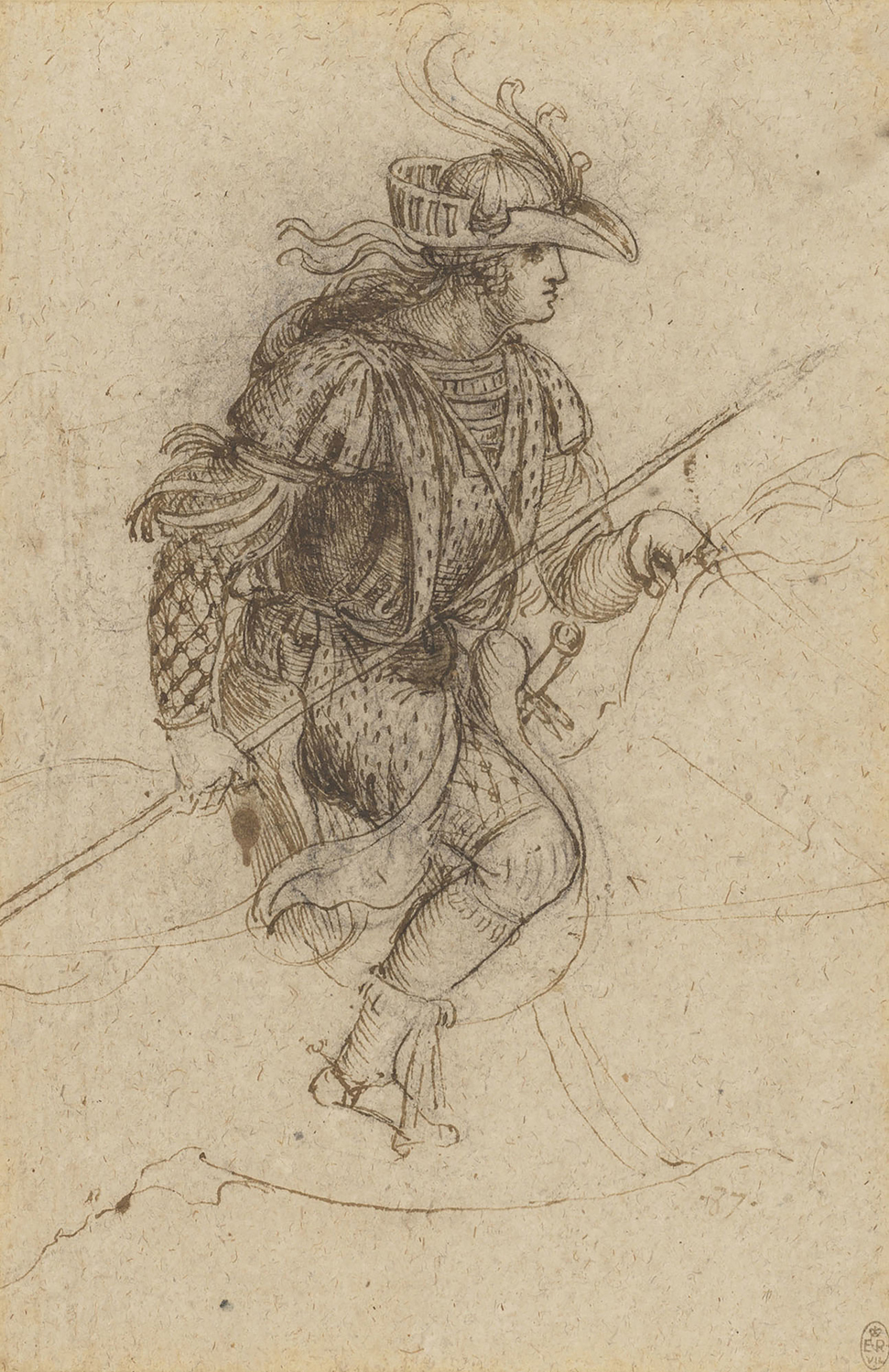 A Masquerader on Horseback, c. 1517-18