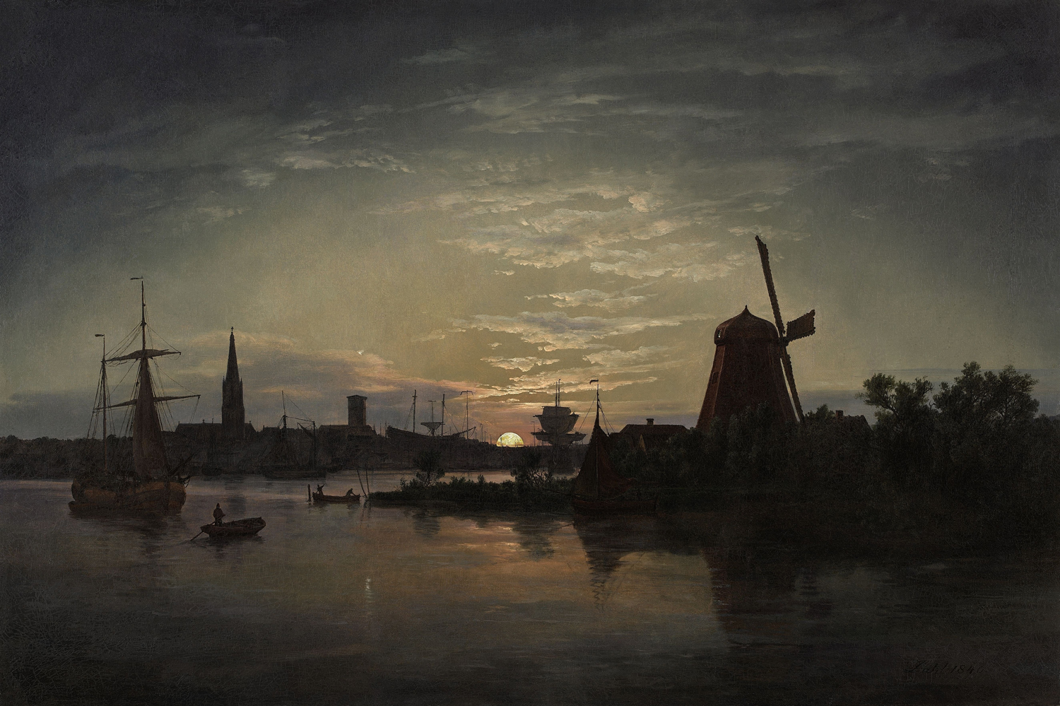 Swinemunde i Maneskinn, 1840