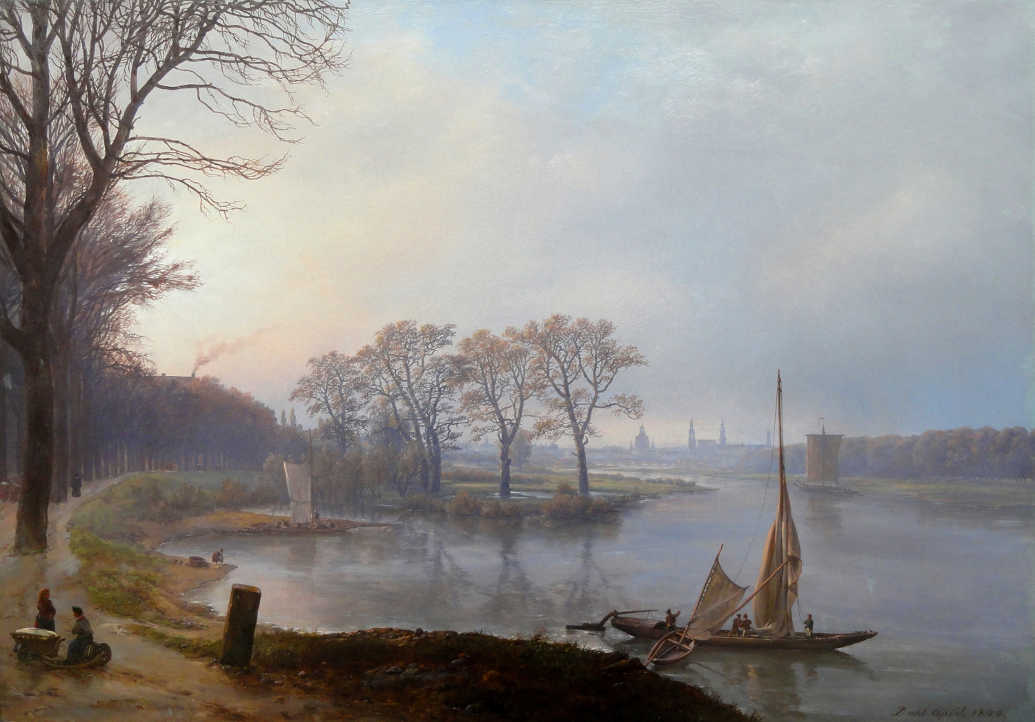 Prospect of Dresden Seen from Pieschen, March Haze, 1844