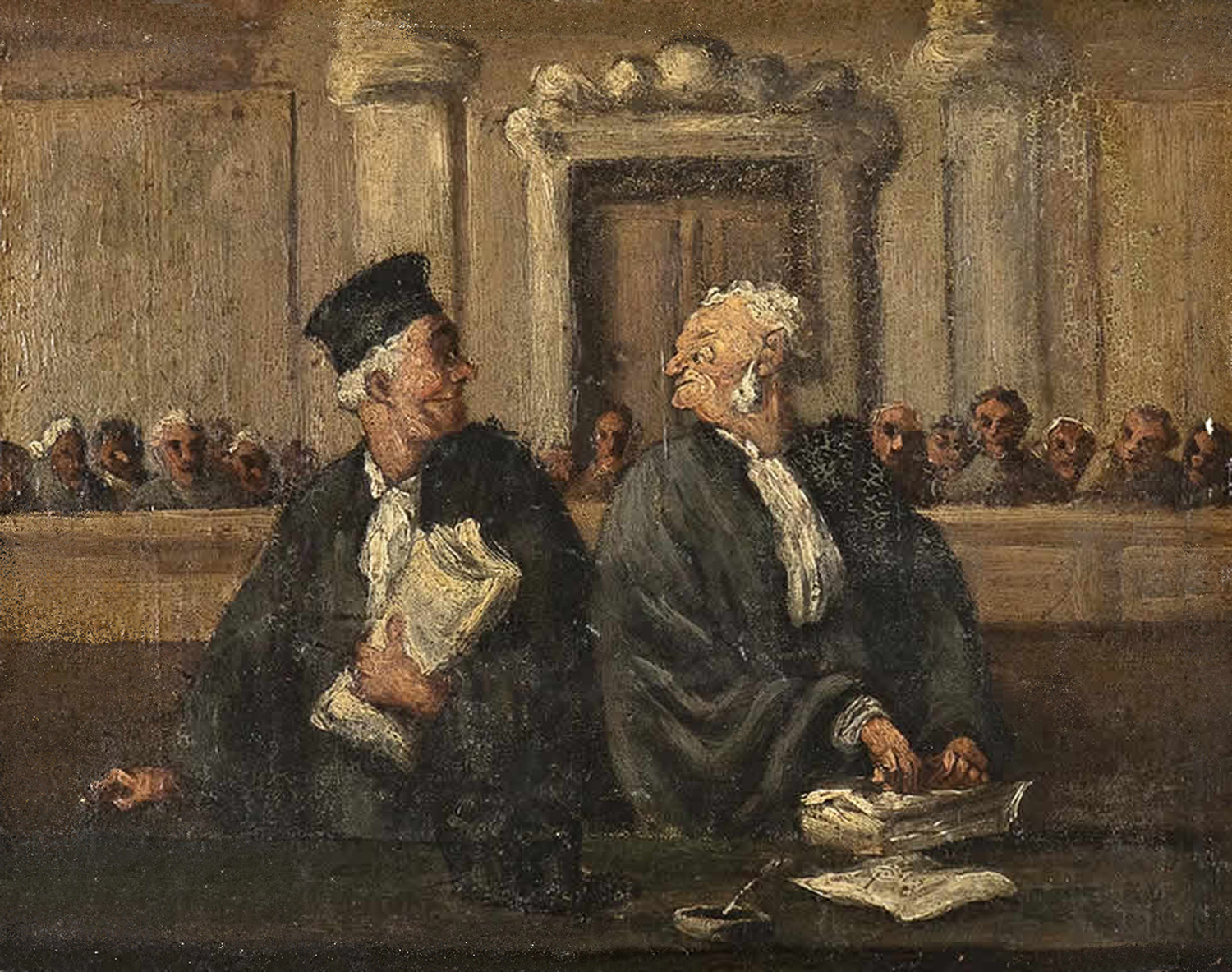 Two Attorneys in a Courtroom, 19th century