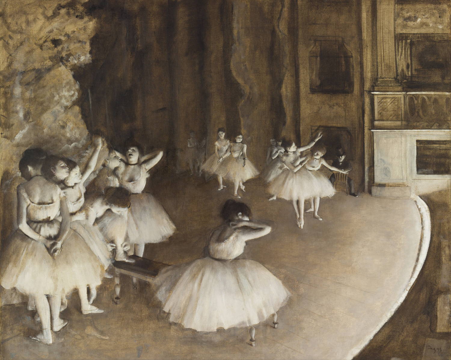 Ballet Rehearsal on Stage, 1874