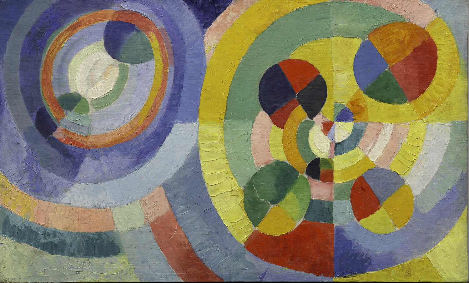 Circular Forms - A Painting of Circles and a Flower in a Vase