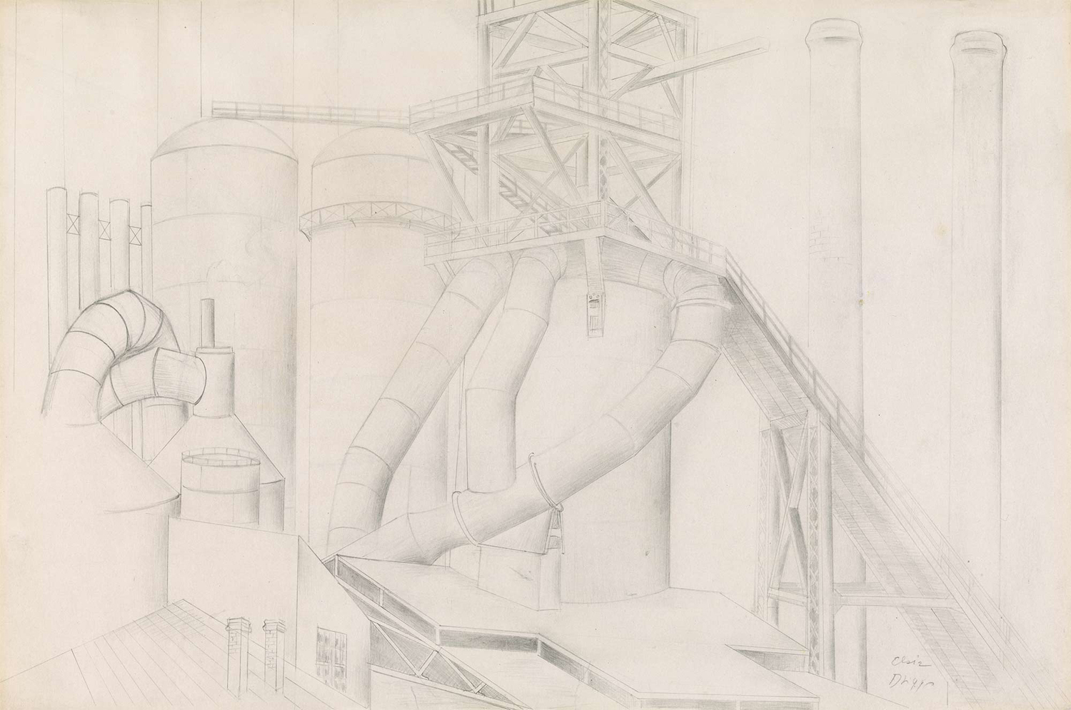 Study for 'Blast Furnaces, 1927'