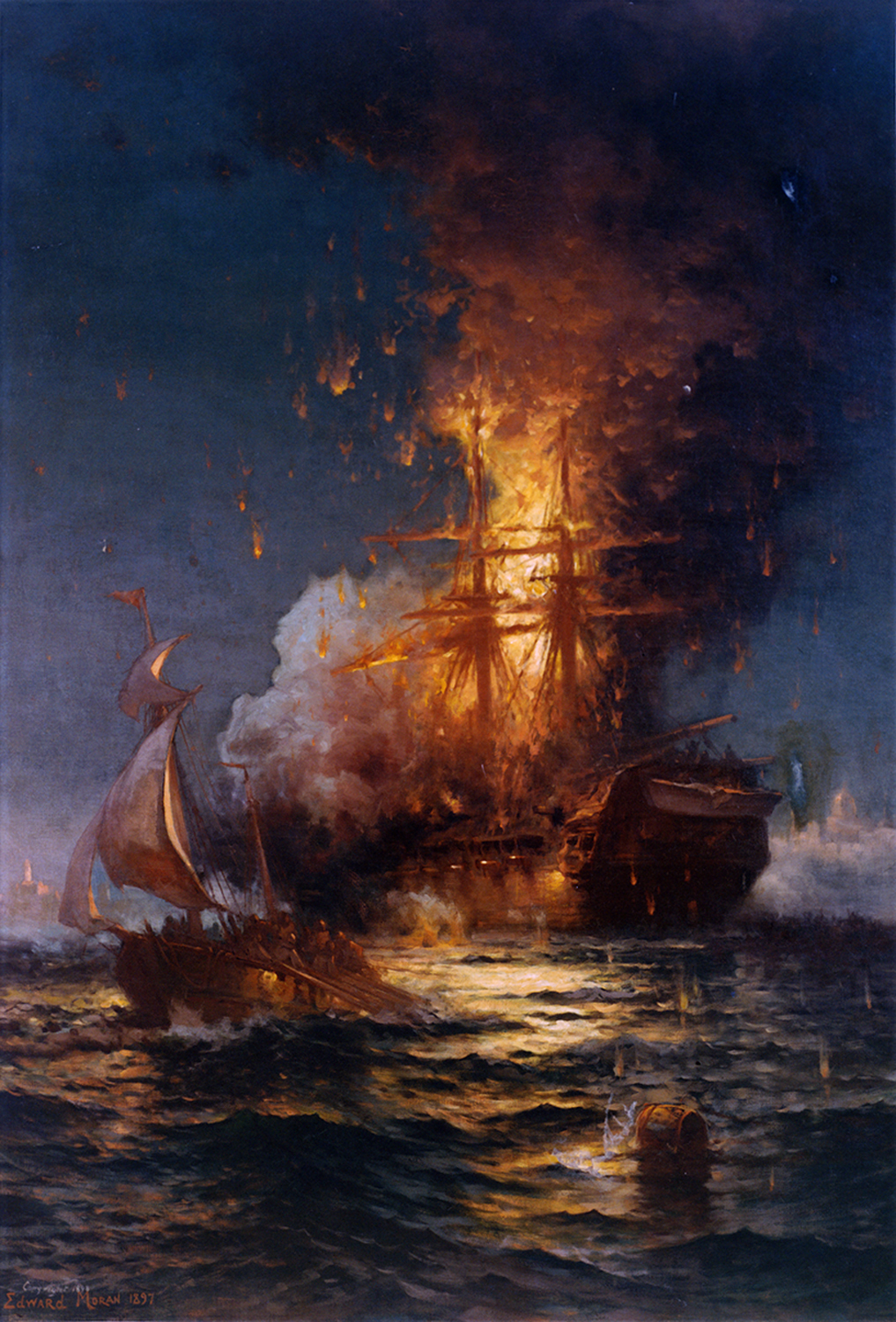 Burning of the Frigate Philadelphia in the Harbor of Tripoli, February 16, 1804, before 1901
