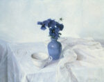 Pansies In a Blue Vase
