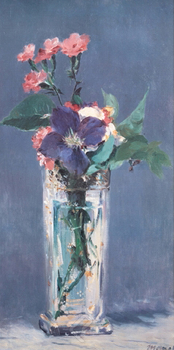 Oeillets et Clematites dans un Verre de Cristal, c. 1882