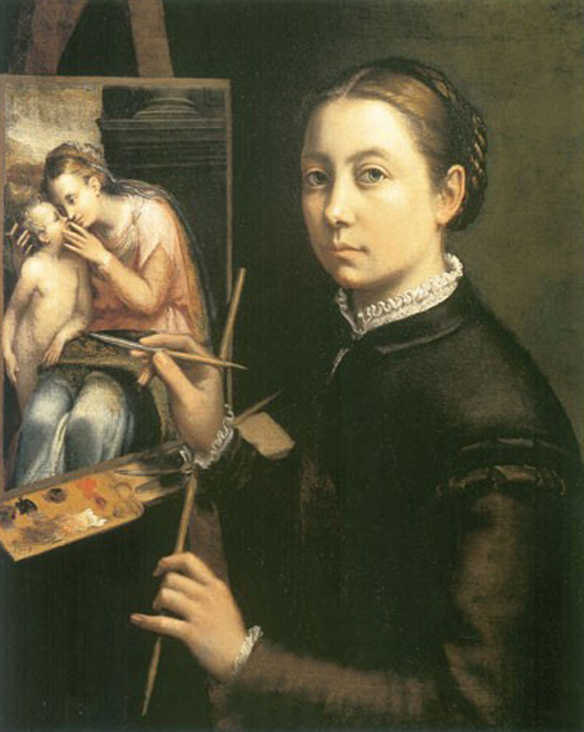 Self Portrait At the Easel, Painting a Devotional Panel